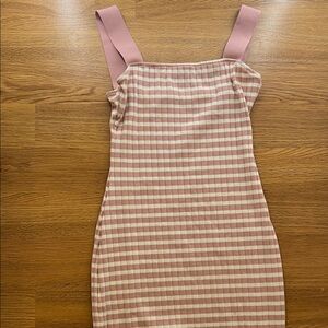 Pink Checkered Sleeveless Dress